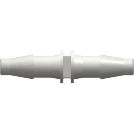 LinkTech Straight Through Tube Fitting with Classic Series Barbs, 5/32" [4.0 mm] ID Tubing, White Nylon