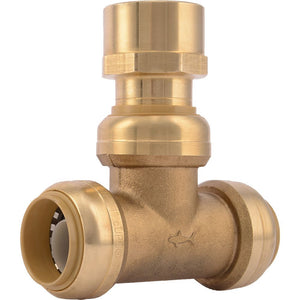 SharkBite® U464LF Lead-Free Brass Push-to-Connect Female Center Tee - 1" x 1" x 1" FPT