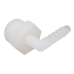 Male Elbow Barb x Male NPT - 3/8" HB x 3/8" MNPT - Natural Nylon