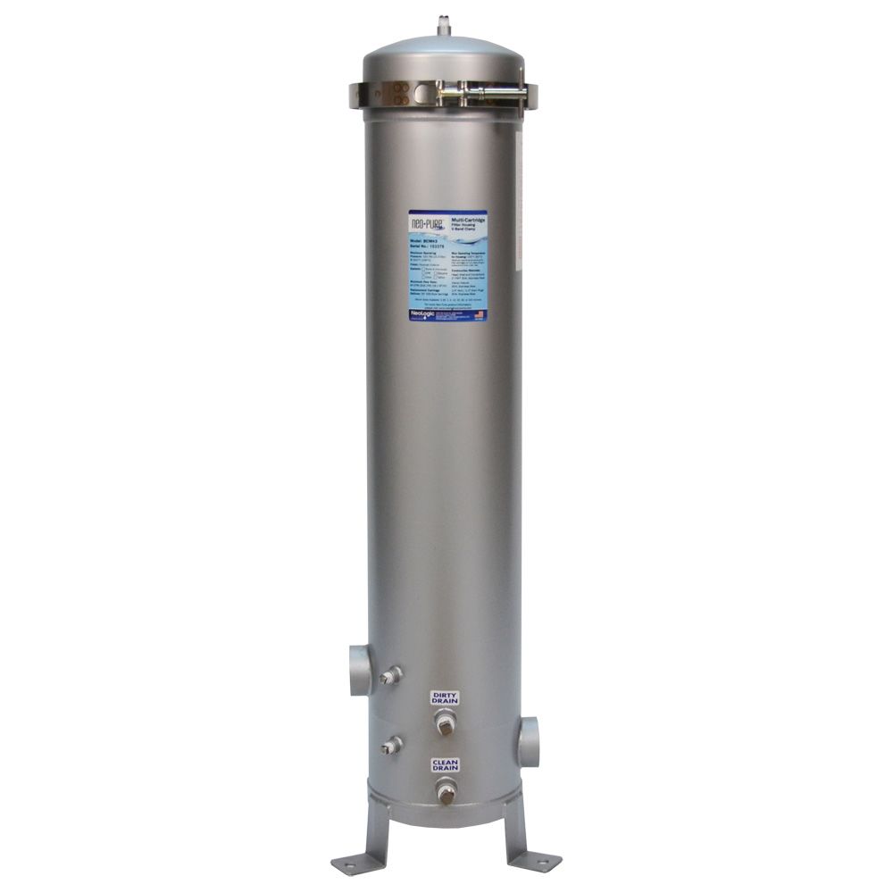 Neo-Pure 5 Round 40" Multi-Cartridge Stainless Steel Housing