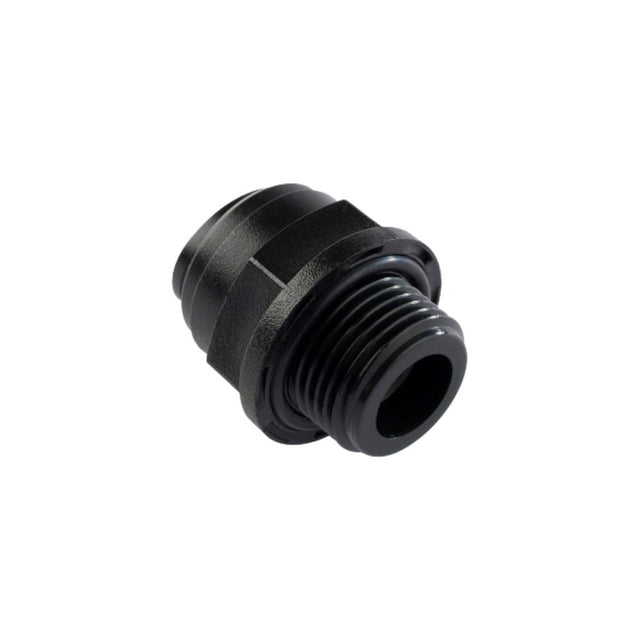 NeoFit - Acetal Black Male Connector 8mm [5/16"] tube x 3/8" BSP[P]