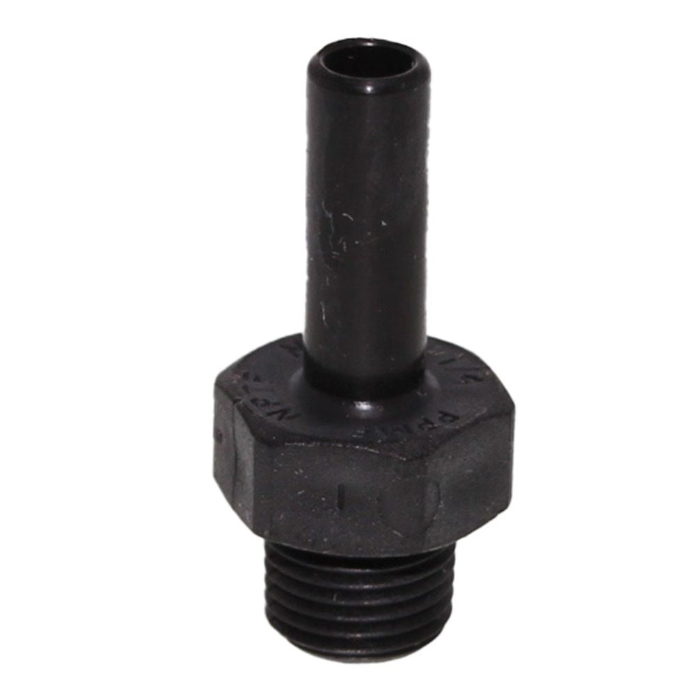 John Guest Stem Adapter Black Polypropylene  - 1/4 x 1/4 NPTF