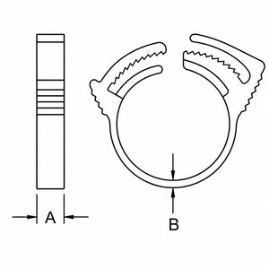 Hose Clamp Nylon w/ Snap Grip 1-11/16" [for 1.790 to 2.110" OD]