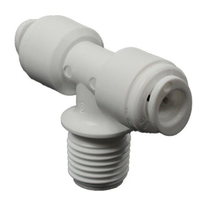Male Branch Tee Acetal 1/4 qc x 1/4 qc x 1/4 MNPT Branch