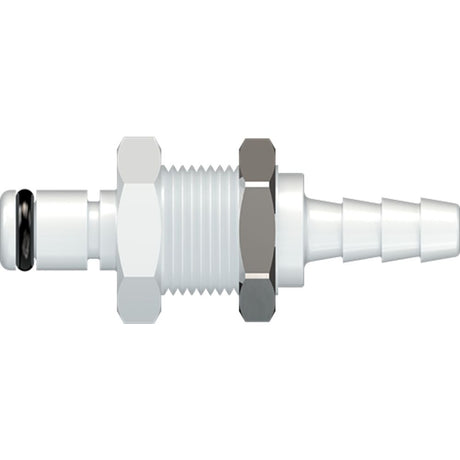 LinkTech 20AC Series Panel Mt. Male, Non-valved, 3/16" HB, Natural Acetal, Buna N