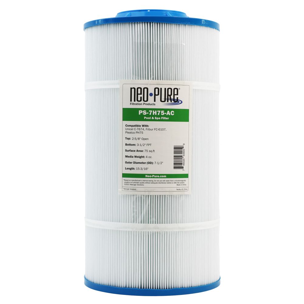 Neo-Pure PS-7H75-AC Pool and Spa Filter 7-1/2" x 15-3/16"