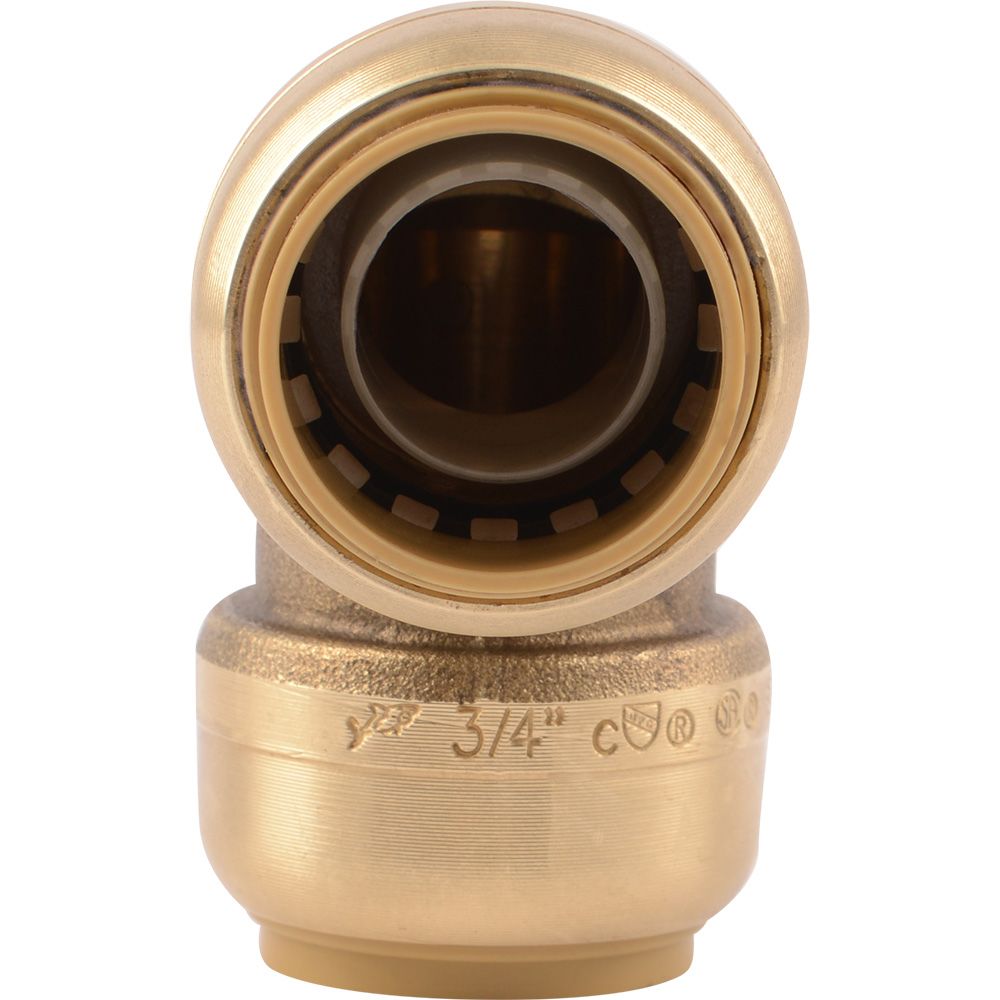 SharkBite® MAX UR256 Lead-Free Brass Push-to-Connect 90-Degree Elbow - 3/4" x 3/4"