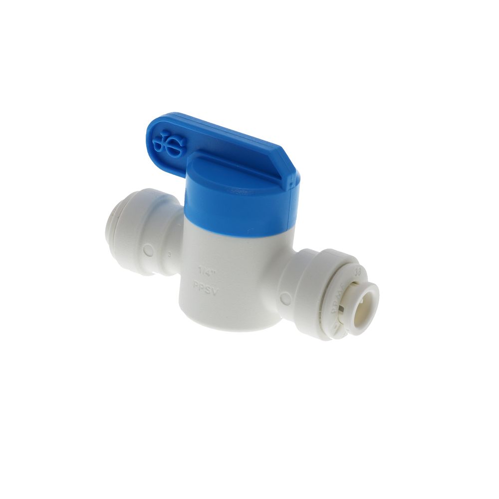 John Guest Shut-Off Valve-Polypro Straight - 1/4 Tube x 1/4 Tube