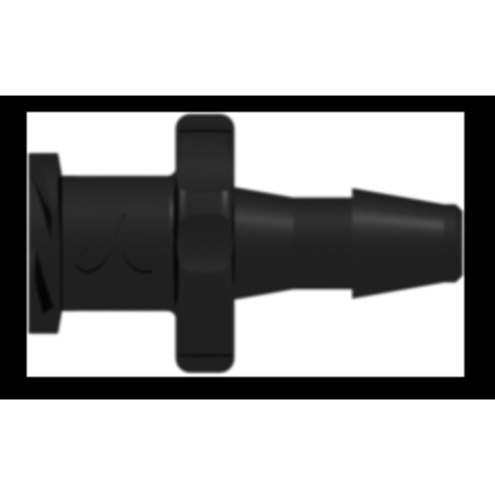 LinkTech Female Luer Thread Style to 200 Series Barb, 1/8" [3.2 mm] ID Tubing, Black Nylon