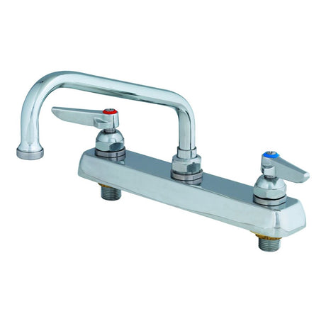 T&S Brass B-1121 Deck Mounted Workboard Faucet with 8" Centers, 8" Swing Nozzle