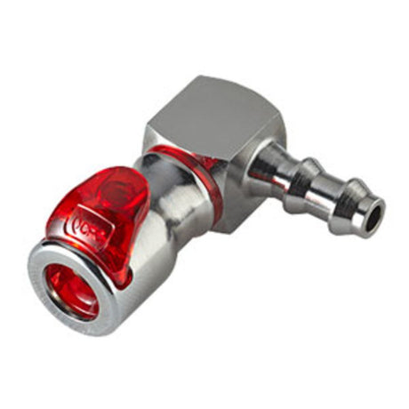 LQ2D3304LRED Valved Elbow Locking Hose Barb Liquid Cooling Coupling Body 1/4"