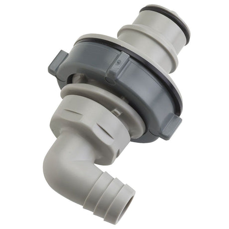HFC43812 Non-Valved Elbow Panel Mount Hose Barb Coupling Insert 1/2 ID Barb