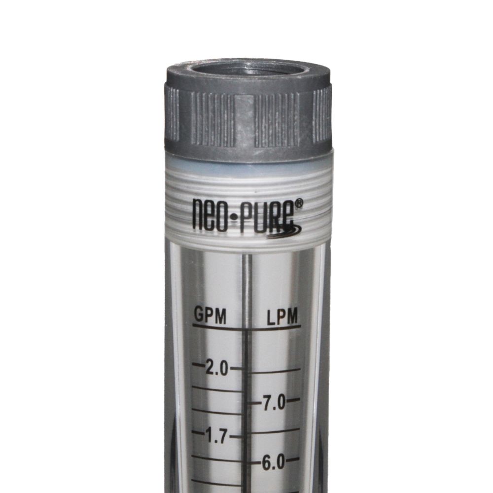 Neo-Pure Inline Flowmeter 0.2-2GPM 1/2" FNPT