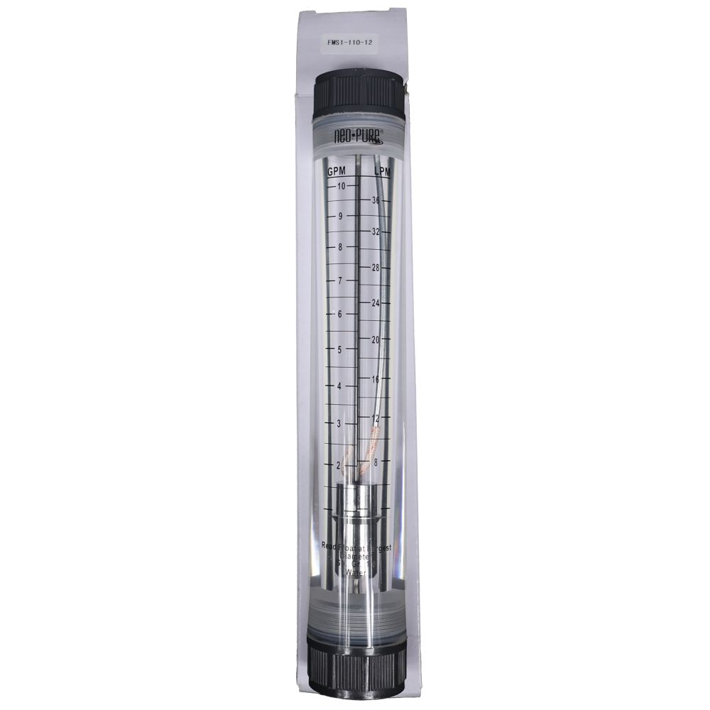 Neo-Pure Inline Flowmeter 1-10GPM 3/4" FNPT