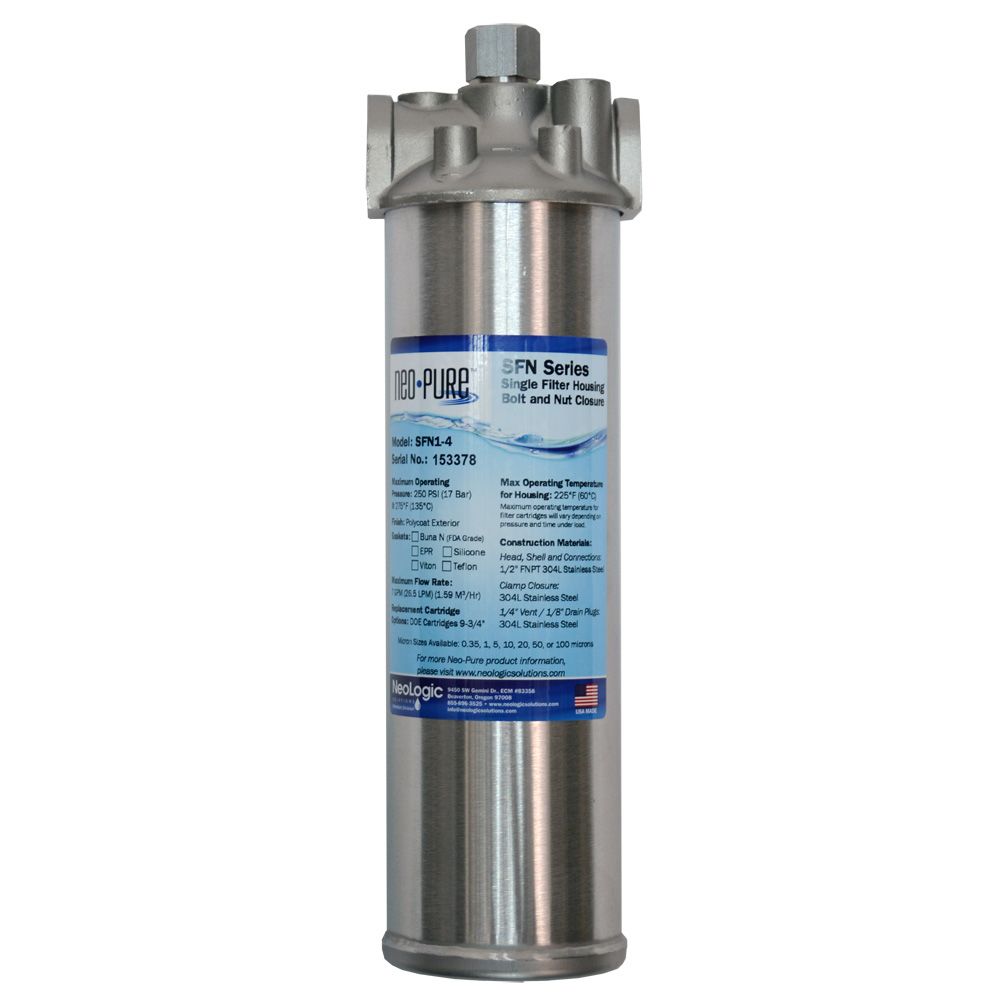 Neo-Pure SFN-1 Single Filter Housing with Bolt and Nut Closure