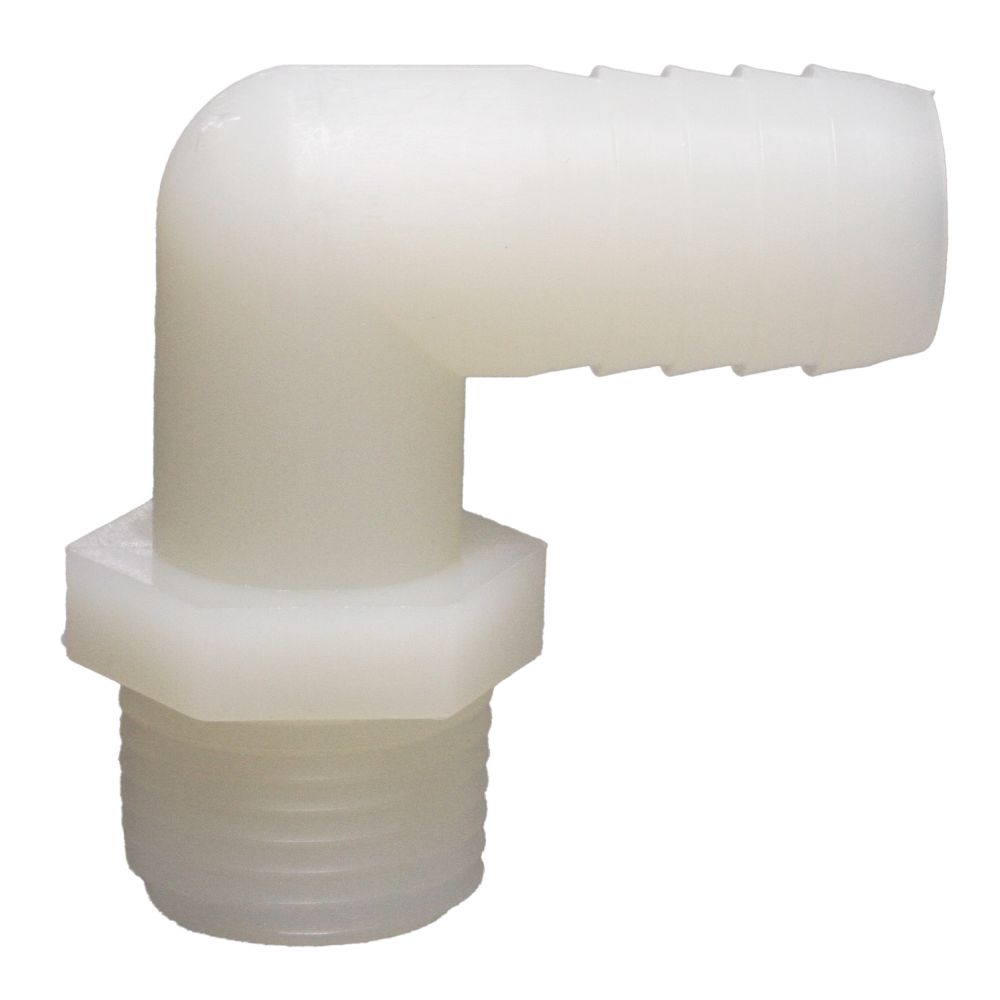Male Elbow Barb x Male NPT - 5/8" HB x 3/4" MNPT