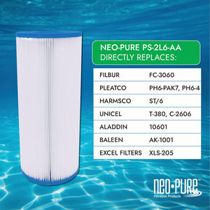 Neo-Pure PS-2L6-AA Pool and Spa Filter 2-3/4" x 9-3/4"