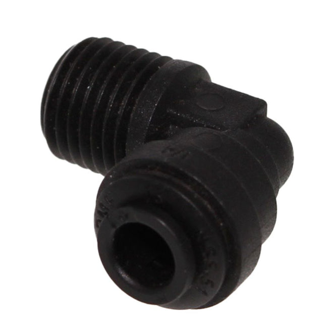 John Guest Fixed Elbow NPTF Black Polypropylene - 1/4 x 1/8 NPTF