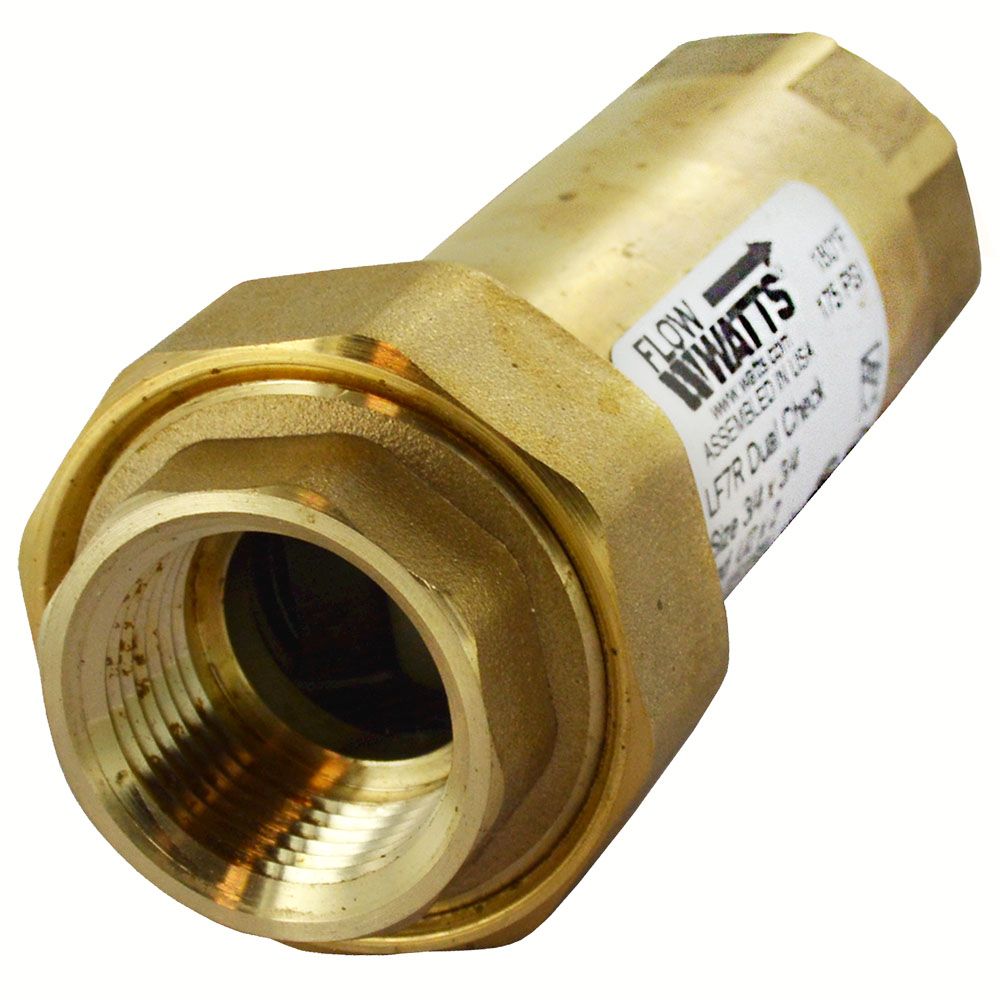 Watts LF7RU2-2 Lead Free Dual Check Valve 3/4 Union FNPT x 3/4 FNPT