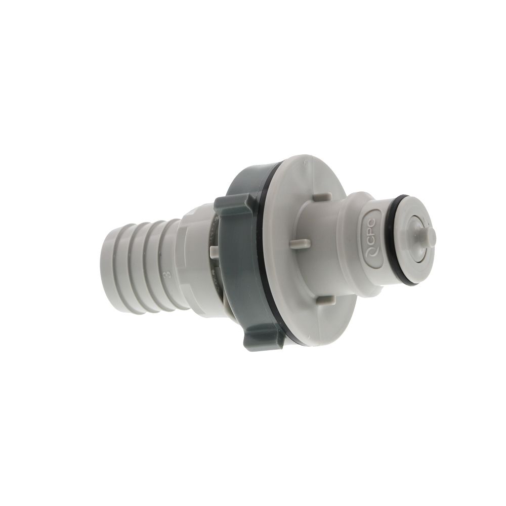 HFCD421212 Valved Panel Mount Hose Barb Coupling Insert 3/4 ID Barb