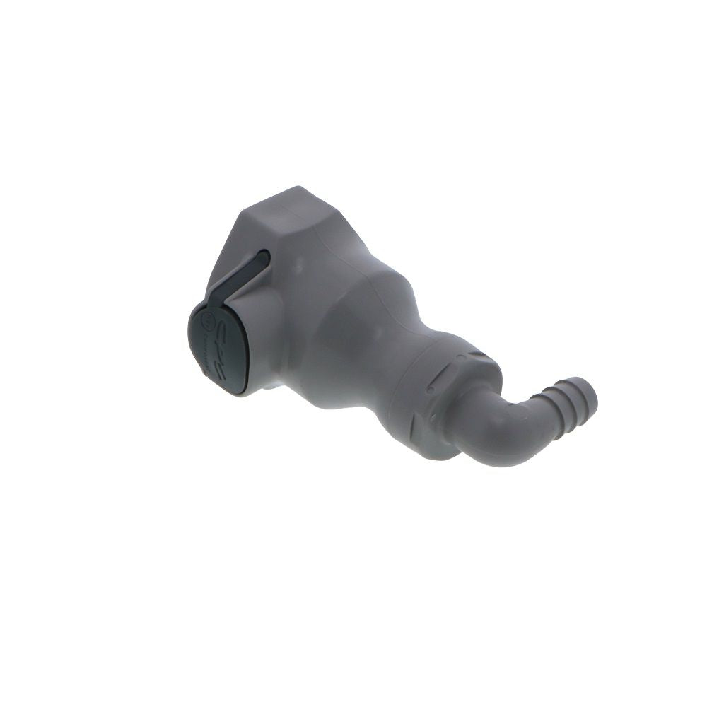 UDC Valved Elbow Hose Barb Coupling Body - 3/8 ID Barb Buna-N O-Ring