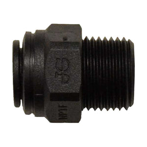 John Guest Male Connector NPTF Black Polypropylene  - 1/4 x 1/4 NPTF