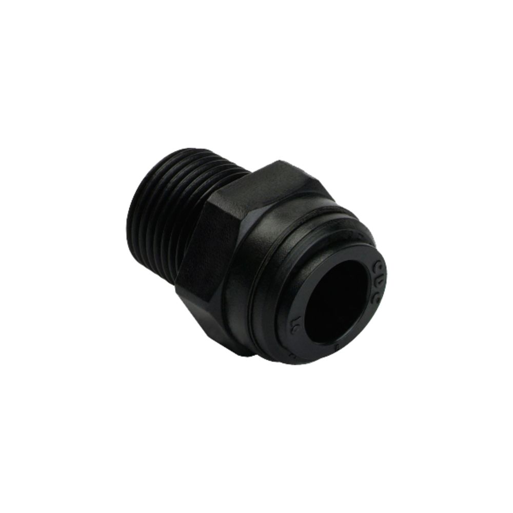 Acetal Black Male Connector- 3/8"tube x 1/4"BSPT