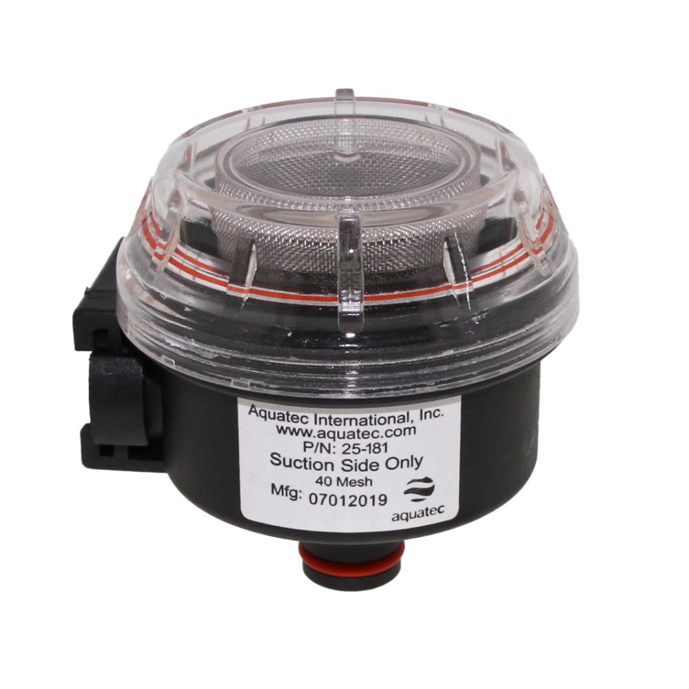 25-181 Pump Protector Strainer 40 Mesh Pump Filter SS 3/4" QA Male x 3/4" QA Female for 550 Series Pumps