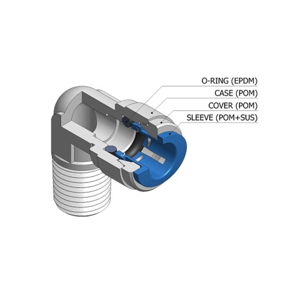 NeoFit - Acetal Natural White Female Adapter- 3/8"tube OD x 1/8"NPTF
