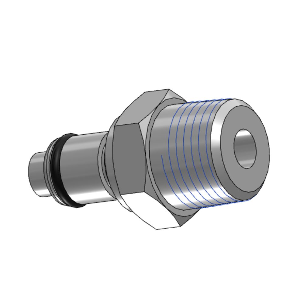 LCD24006VBR Valved Male Thread Coupling Insert 3/8 NPT [Viton] O-rings
