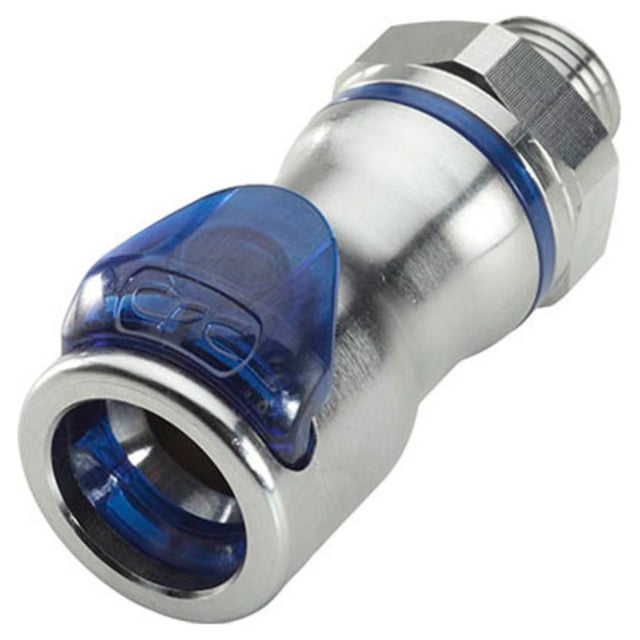 LQ6D10006BLU Valved Pipe Thread Liquid Cooling Coupling Body 3/8 NPT Cool Blue