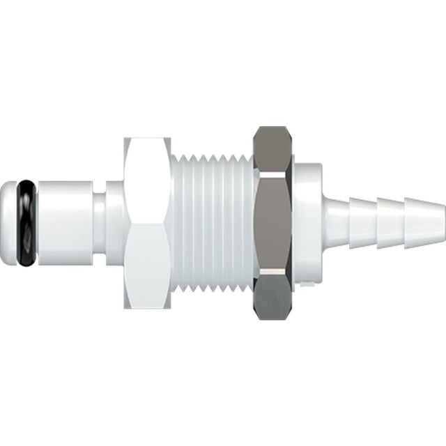 LinkTech 20AC Series Panel Mt. Male, Non-valved, 1/8" HB, Natural Acetal, Buna N