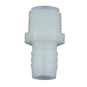 Male Barb Connector White Nylon - 5/8 ID Barb x 1/2 MNPT