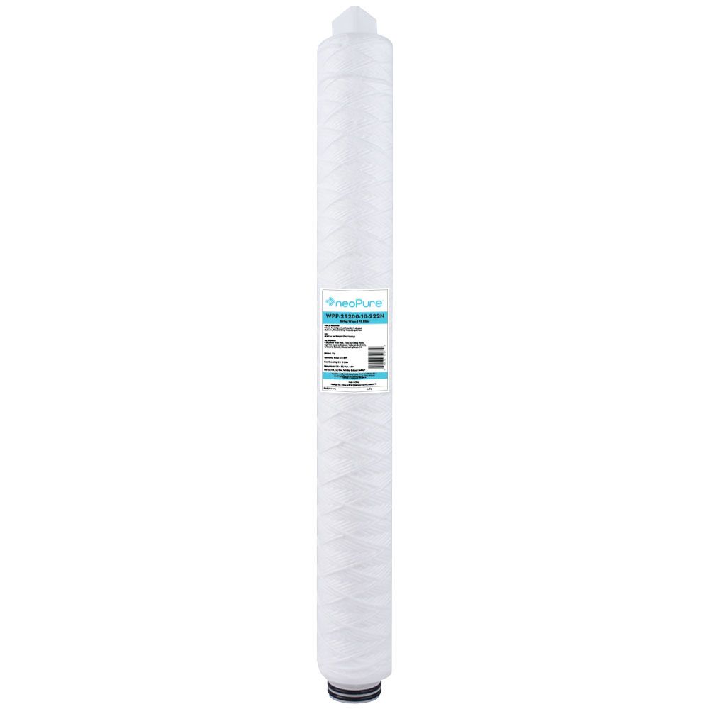 Neo-Pure WPP-25200-10-222N 20" Surfactant Free String Wound Filter 10 Micron, 222 End Cap with FIN