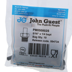 John Guest Stem Adapter BSPT - 5/16 x 1/4  BSPT