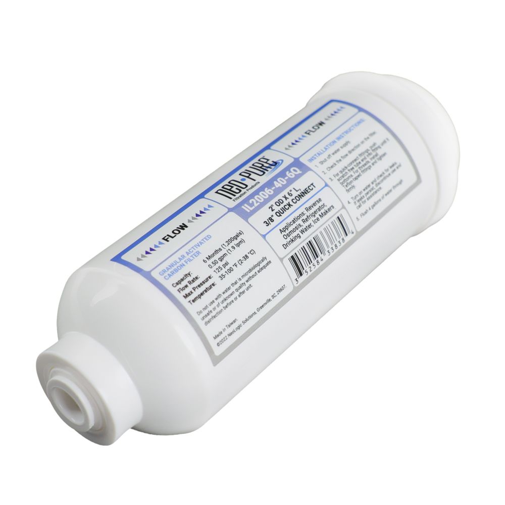 Neo-Pure Inline 2x6 GAC CTO 3/8" Quick Connect Filter