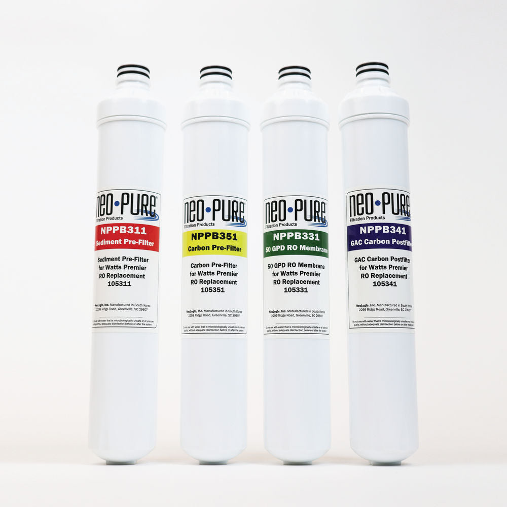 Neo-Pure RO Pure Plus VOC 4 Pack Filter Kit Replacement For Watts Premier 531160