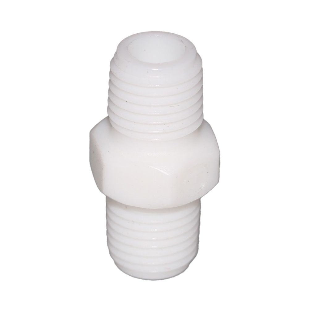 Hex Pipe Nipple 3/8" MNPT Polypro White