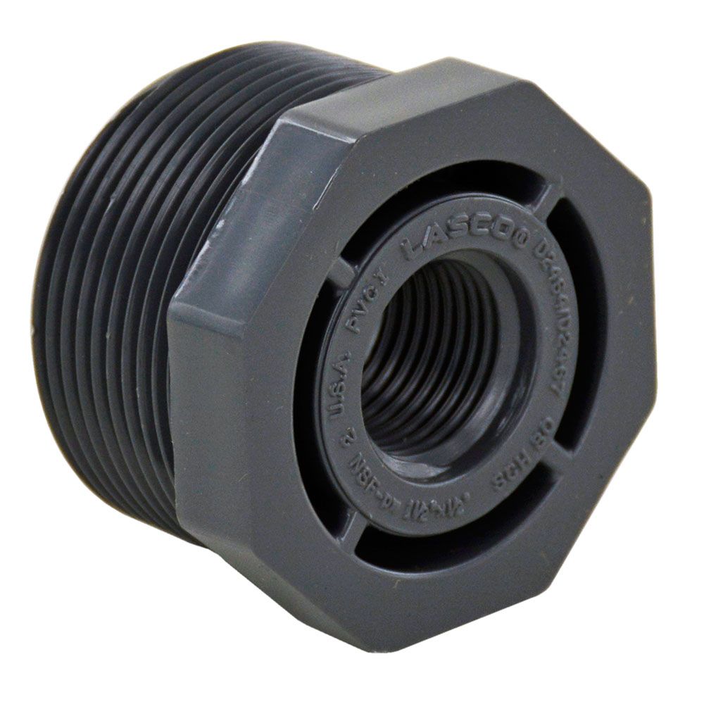 Schedule 80 PVC Bushing 1-1/4" MIP x 1/2" FIP