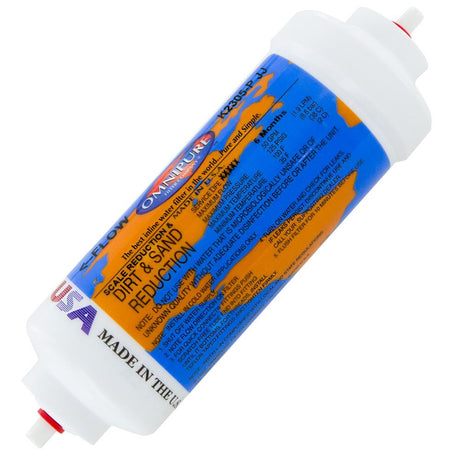 Omnipure Inline K2305-P-JJ 5 mic Sediment Prefilter [w/ Scale Reduction] - 6" x 2" Filter - 1/4" Quick Connect