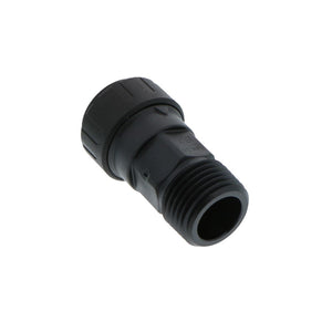 John Guest Black Male Connector - 3/8 CTS x 1/2 NPT