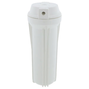 10" Slim Line Filter Housing White Sump/White Flat Cap 1/4" No PR - 1/4" FPT