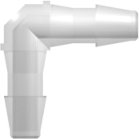 LinkTech Elbow Tube Fitting with 200 Series Barbs, 1/8" [3.2 mm] ID Tubing, Natural Polypropylene