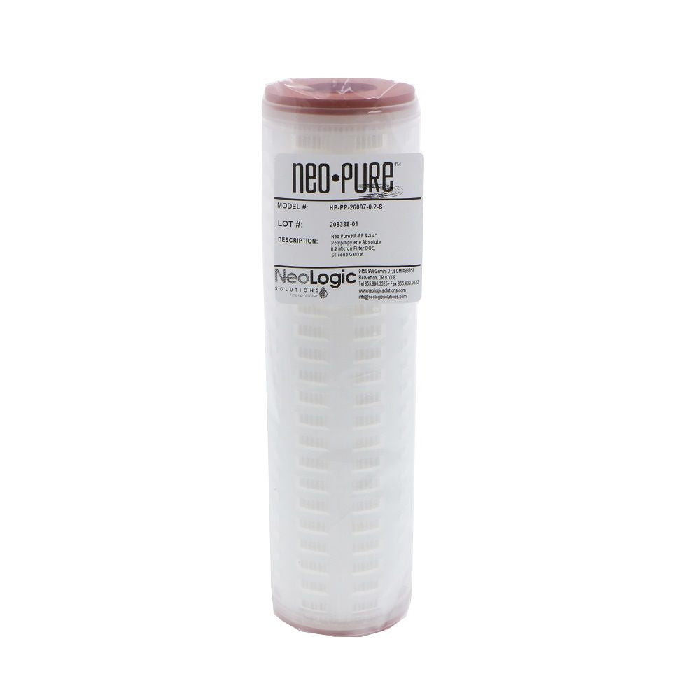 Neo-Pure 9-3/4" High Purity Polypropylene Filter 0.2 micron DOE Silicone Gaskets