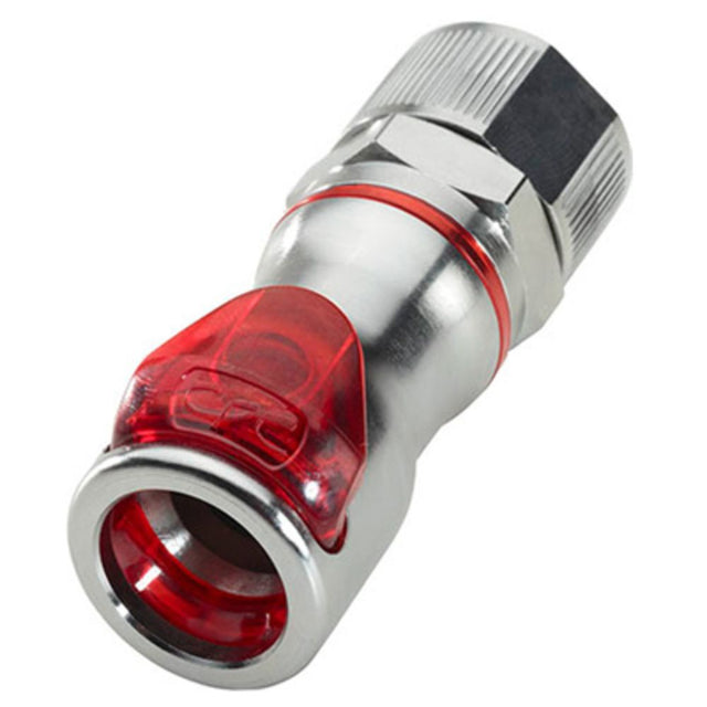 LQ6D13008RED Valved Inline PTF Liquid Cooling Coupling Body 1/2 PTF Warm Red
