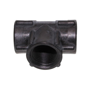 Tee Union Female - 1/2 FPT x 1/2 FPT x 1/2 FPT - Black Polypropylene