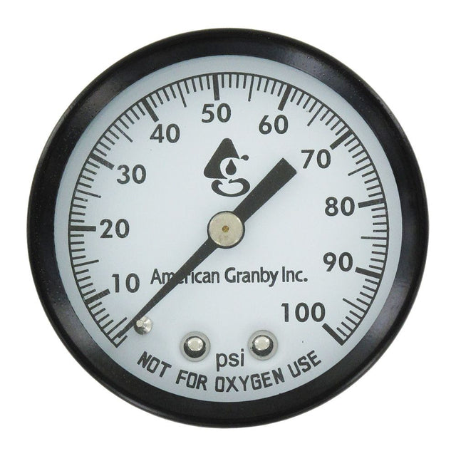 Water Pressure Gauge, Center Mount, Lead-Free 0-100 PSI