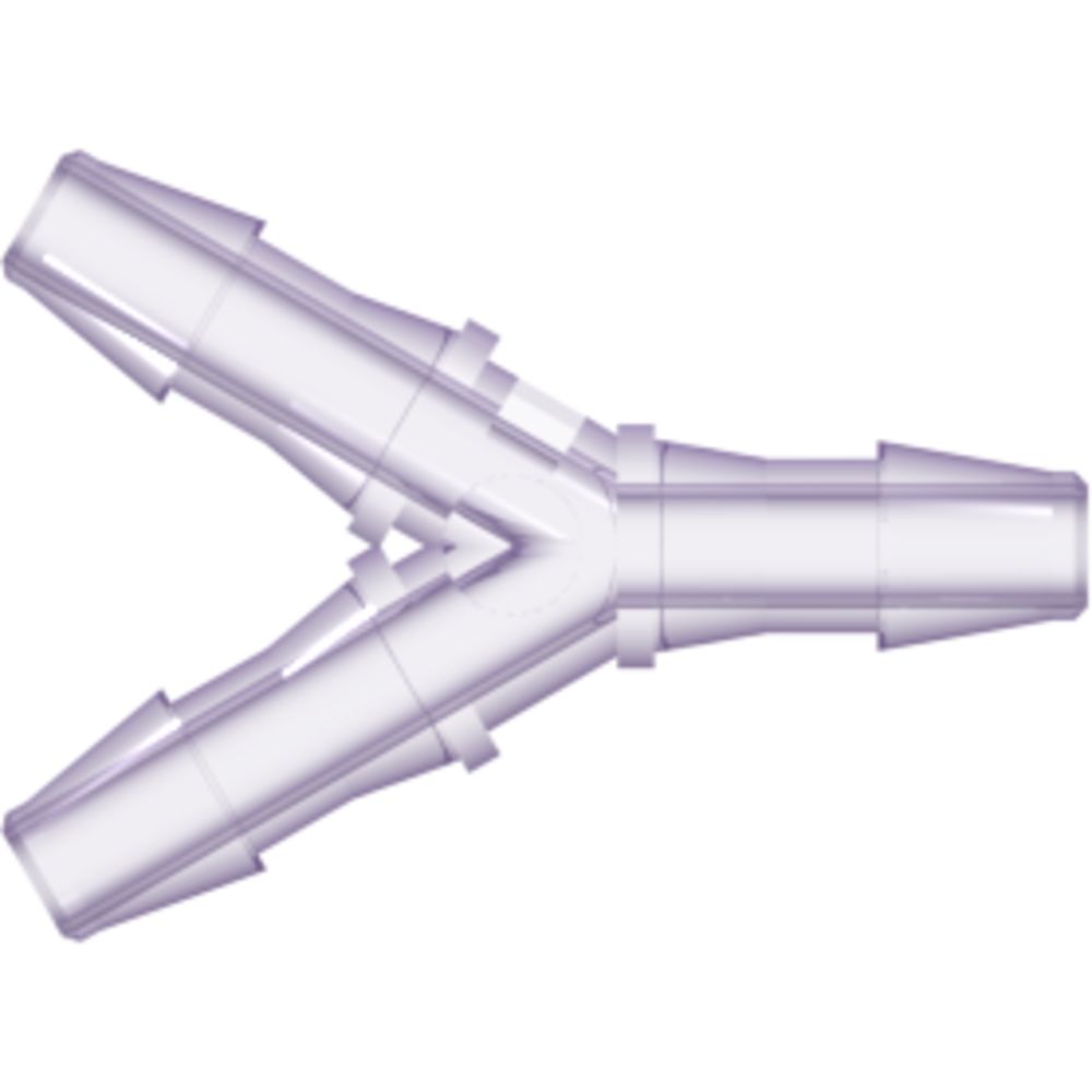 LinkTech Y Tube Fitting with 200 Series Barbs, 1/8" [3.2 mm] ID Tubing, Rad. Stable Polycarbonate