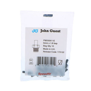 John Guest Stem Adapter BLACK ACETAL - 6mm x 1/8 BSP