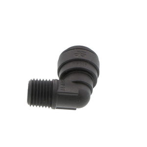 John Guest Fixed Elbow NPTF Black Polypropylene - 3/8 x 1/4 NPTF